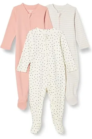 Amazon Unisex Baby Schlaf- und Spielanzug mit Fuß, 3er-Pack, , 6-9 Monate