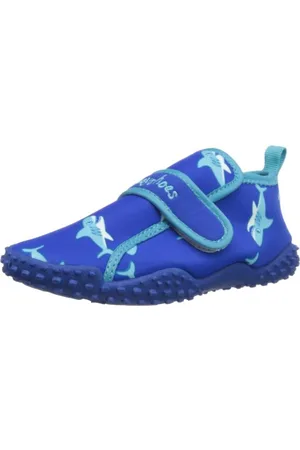 Playshoes Unisex Kinder Aquaschuhe Aqua-Schuhe Haie, Blau Haie, 18/19 EU