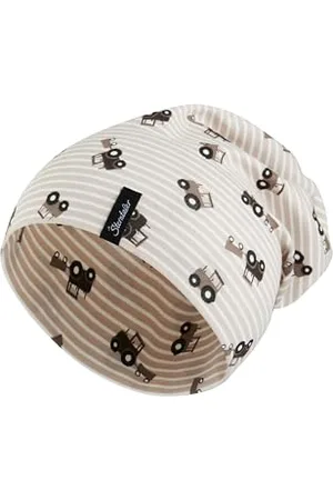 Sterntaler Beanie Traktoren - Erstlingsmütze aus hautsympathischem Jersey mit Allover Traktor Druck - Jungen Mütze variabel tragbar - Baby und Kinder Übergangsmütze, , Größe 37