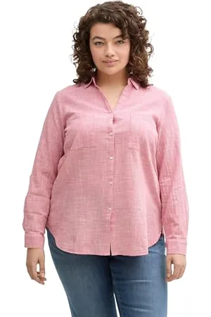 TOM TAILOR Damen 1042334 Bluse, 11016-Berry Red, 50 Plus