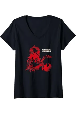 Dungeons & Dragons Damen Ampersand Monsters T-Shirt mit V-Ausschnitt