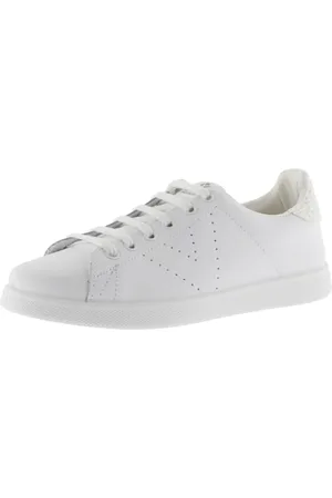 victoria Low-Top Tennis Leder & Glitter-Ferse & Perforiertes Logo 1125104 für Damen Blanco 38