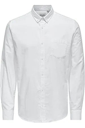Only & Sons ONLY&SONS Herren Hemd Slim Fit Langarm Oxford Hemd stilvoll bequem Männerhemd, Farben: , Größe Hemd:L