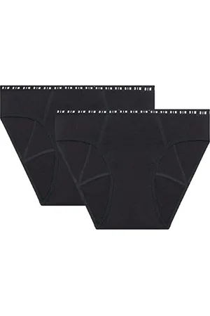 Dim Perioden Unterwäsche Protect Bio Baumwolle Starke Blutung Damen x2, Black, M