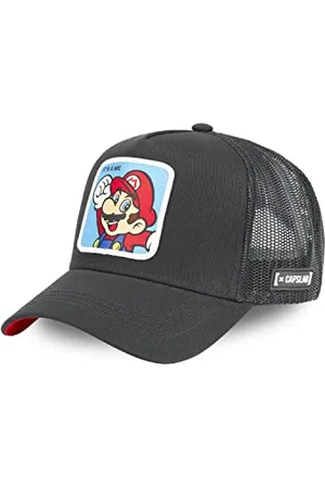 Capslab Cap Herren Super Mario, Tracker Kappe Herren, Mario, Ich Bin Es, Atmungsaktiv, Schwarz, Einheitsgröße
