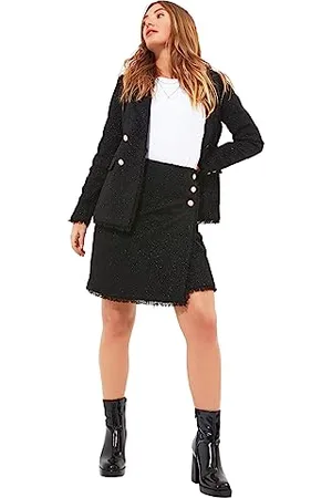 Joe Browns Damen Minirock aus Tweed, strukturiert, ausgefranster Rand, Rock, 42