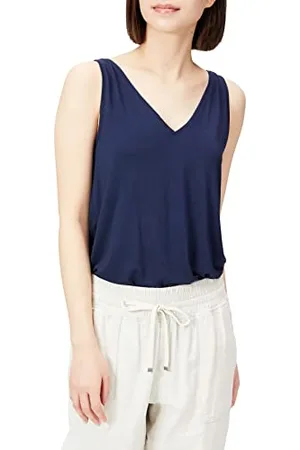 Amazon Damen Tank-Top aus Jersey mit V-Ausschnitt, Reguläre Passform (Früher Daily Ritual), , M