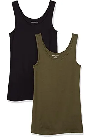 Amazon Damen Tanktop schlanke Passform, 2er-Pack, , M