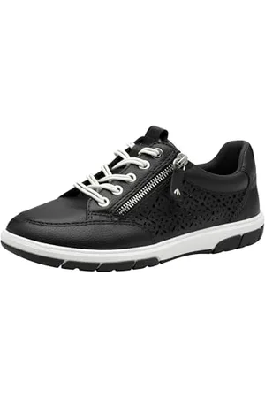 Jana Damen Sneaker flach mit Reißverschluss Vegan, Blau , 38 EU
