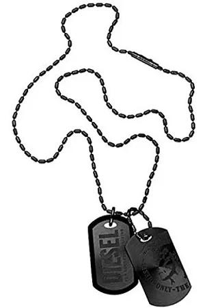 Diesel Herren-Edelstahl-Halskette mit Karabinerverschluss, Länge 60cm