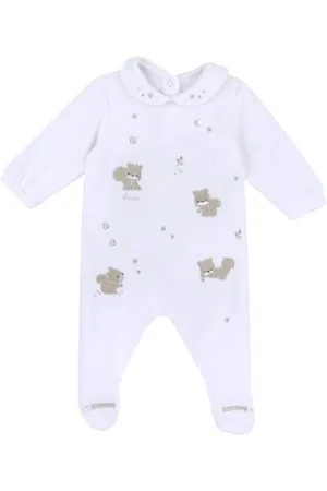 chicco Baby Strampler Mädchen, mit bequemer Öffnung am Rücken und Druckknöpfen an den Knien, aus weichem Chenille, maschinenwaschbar, Babykleidung Mädchen 0-24 Monate, Neugeborenen Geschenk Idee