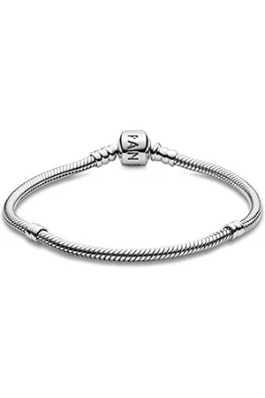 PANDORA Moments Schlangen-Gliederarmband mit Zylinderverschluss aus Sterling- , kompatibel mit Charms und Anhängern aus der Moments Kollektion, Größe: 20cm