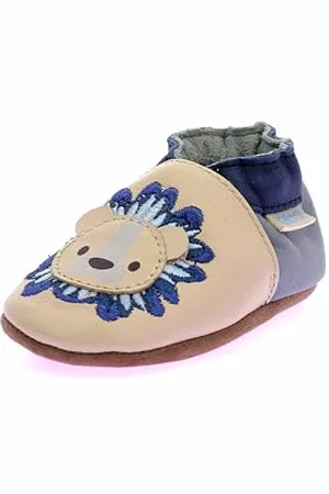 Robeez Jungen Lionel Hausschuhe, Beige/Blau, 21/22 EU
