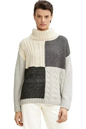 TOM TAILOR Damen Rollkragenpullover mit Zopfmuster 1034061, , L