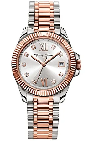 Thomas Sabo Damen Armbanduhr Divine Roségold Silber Analog Quarz Edelstahl WA0219-272-201-33 MM