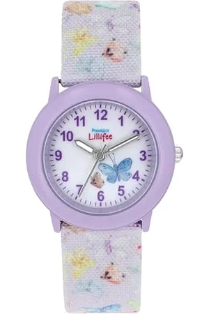 Prinzessin Lillifee Armbanduhr Mädchen Kinder Quarzuhr Analog, mit Textil Armband, 3 bar Wasserdicht, Kommt in Uhren Geschenk Box