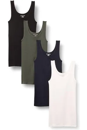 Amazon Damen Tanktop schlanke Passform, 4er-Pack, , XL