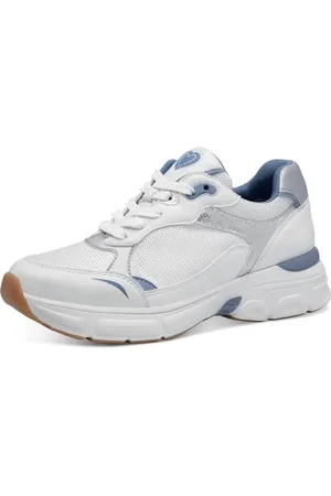 Marco Tozzi Damen Sneaker flach mit Schnürsenkeln Sportlich, Weiß , 37 EU