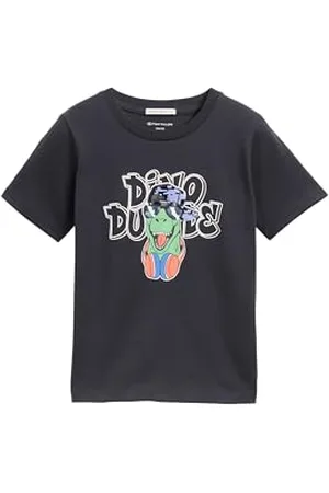 TOM TAILOR Kinder T-Shirt mit Print, Heavy Black, 140