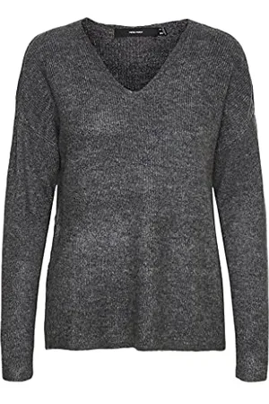 VERO MODA Strick Pullover V-Ausschnitt Langarm Sweater Knitted Jumper VMCREWLEFILE