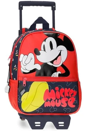 Disney Mickey Mouse Fashion Vorschulrucksack mit Wagen, mehrfarbig, 23 x 28 x 10 cm, Mikrofaser, 6,44 l, , Vorschulrucksack mit Trolley