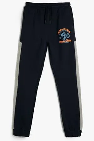 Koton Jogger Sweatpants Printed Detail Pocket Drawstring Brushed Interior