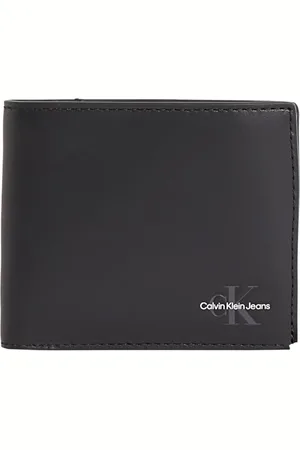 Calvin Klein Herren Geldbeutel Mono Logo Bifold aus Leder, Schwarz (Black), Einheitsgröße