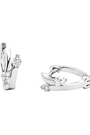 Amor Creolen 925 Sterling Damen Ohrschmuck, mit Zirkonia synth., 1,2 cm, , Kommt in Schmuck Geschenk Box, 9131617
