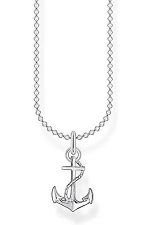 Thomas Sabo Damen Halskette Anker 925 Sterlingsilber, 38-45 cm Länge