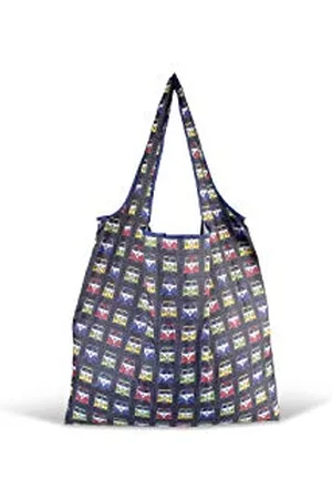 Brisa VW Collection - Volkswagen Wiederverwendbare Polyester-Einkaufs-Beutel-Shopper-Bag-Tasche mit T1 Bus Motiv (Samba Stripes/ )