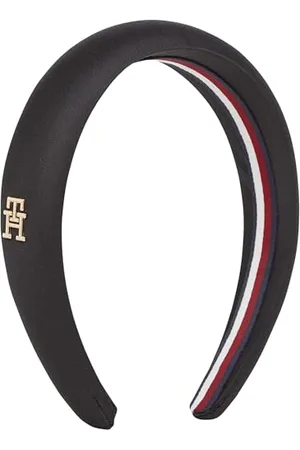 Tommy Hilfiger Damen Haarreif Elevated Chic Headband mit Branding, Schwarz (Black), Einheitsgröße