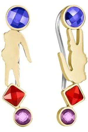 Lacoste Ohrstecker, Gliederarmband oder Gliederhalskette für Damen Kollektion DEVA aus Geldgoldfarb, Earrings