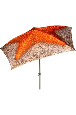 Aktive Strandschirm Seestern, 200 cm, Fotorealistisch, Stahlmast, neigbar und höhenverstellbar, Polyestergewebe, UV40-Schutz, große Sonnenschirme, Tragetasche mit Tragegriff (62325)