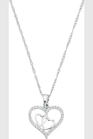 Amor Kette mit Anhänger 925 Sterling Damen Halsschmuck, mit Zirkonia synth., 42 cm, , Herz, Kommt in Schmuck Geschenk Box, 9188345