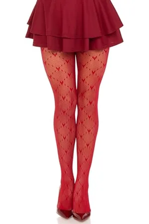 Leg Avenue Damen Love Struck Heart net Tights Costume Hosiery, 15 den, , One Size