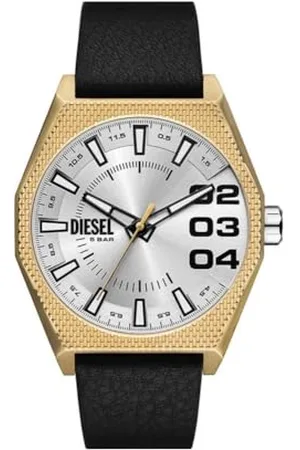 Diesel Herren Analog Quarz Uhr mit Leder Armband DZ2219