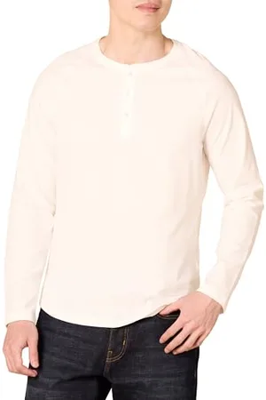 Amazon Herren Langärmeliges Henley-Shirt, Schmale Passform, , XXL