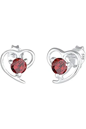Elli Ohrringe Damen Ohrstecker Herz Motiv Elegant mit Zirkonia Kristalle aus 925 Sterling Silber