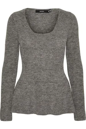 VERO MODA Damen Vmdesma Ls U-Neck Peplum Pullover Ga Boo Strickpullover, , Large