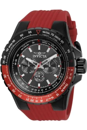 Invicta Aviator 33039 Herren Uhr - Wasserdicht - Analog - Quarzuhrwerk - Edelstahl mit schwarzen zifferblat - 50mm