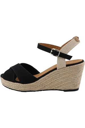 TOM TAILOR Damen 5390010025 Keilsandale, Black, 39 EU