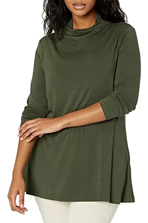 Amazon Damen Langärmelige Jersey-Tunika Stehkragen (Früher Daily Ritual), , L
