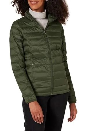 Amazon Damen Leichte, langärmelige, wasserabweisende, packbare Pufferjacke (in Übergröße erhältlich), , XS
