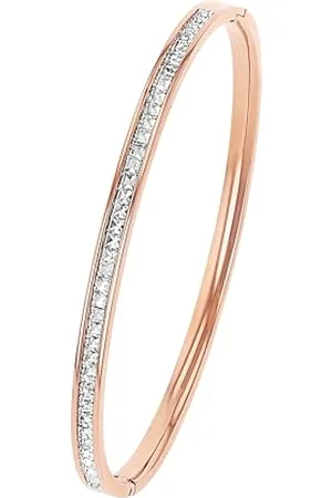QS by s.Oliver Armreif für Damen mit Kristallen von Swarovski, Edelstahl, IP Rose