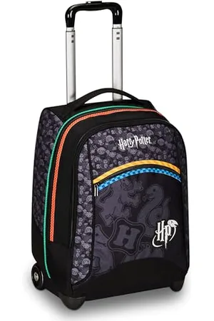 7 for all Mankind Wizarding World Schultrolley, Grau, Harry Potter, Doppelfach, Flaschenhalter und Crossover System, Schulrucksack für Reisen, Kinder und Jungen, , Taglia Unica, Modern