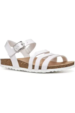Geox J Adriel Girl F Sandal, White, 36 EU