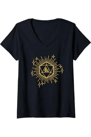 Dungeons & Dragons Damen Year of the Dragon Lucky D20 T-Shirt mit V-Ausschnitt