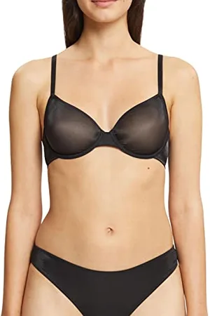 ESPRIT Damen Glossy Shimmer Underwire Bra Geformter BH, Black, 80 B