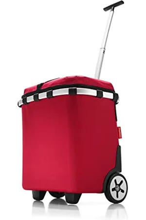 Reisenthel Carrycruiser iso in Rot – Tragbarer und verschließbarer Einkaufstrolley mit Kühlfunktion, stabilem Aluminiumrahmen, Schultergurt und herausnehmbarer Netz-Innentasche