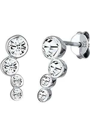 Elli Ohrringe Damen Ohrstercker Basic Geo mit Kristallen in 925 Sterling